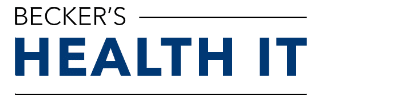 Logo for Becker's Health IT, featuring the publication name in black and blue text on a white background.