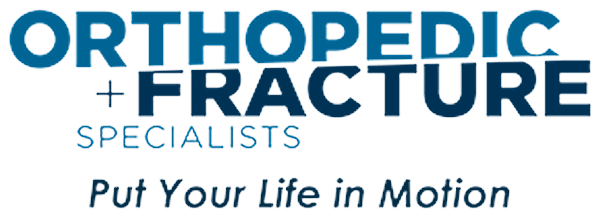 Logo for Orthopedic + Fracture Specialists with the tagline "Put Your Life in Motion" displayed below the name, reflecting a commitment to surgical scheduling efficiency improvement.