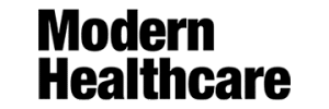 The words "Modern Healthcare" in bold, black, uppercase letters on a light gray background.