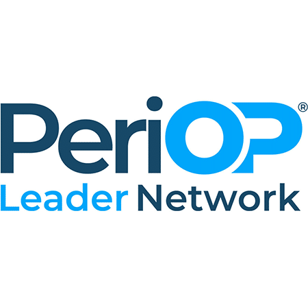 The image displays the logo for "PeriOP Leader Network" with "PeriOP" in bold black and blue letters and "Leader Network" in smaller blue letters underneath.