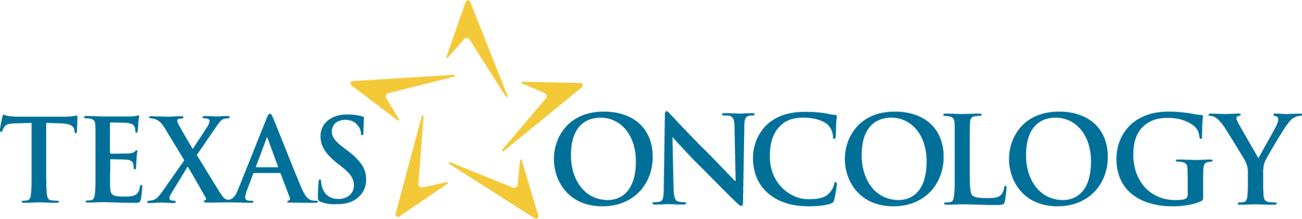 Texas Oncology-Round Rock logo featuring blue text and a yellow star design incorporated between the words "Texas" and "Oncology" on a white background.