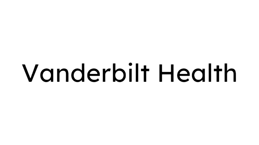 The image displays the words “Vanderbilt Health” in black text on a plain light background.