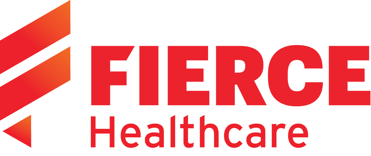 Fierce Healthcare logo with bold red text and three diagonal stripes forming an arrow shape on the left side.